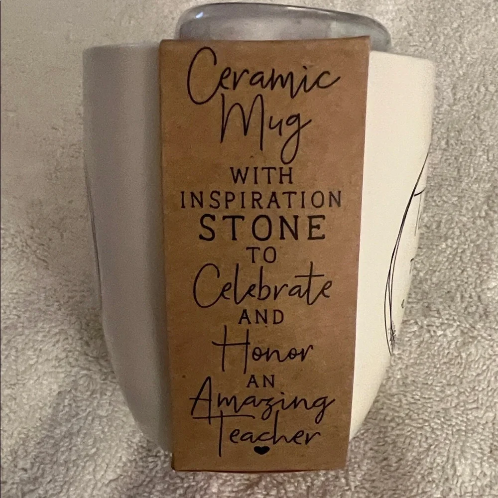 Heartfelt Teacher Mug with Stone Accent